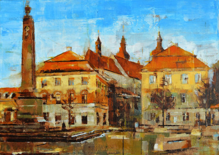 Náměstí Komenského / olej na plátně / 70 x 50 cm / 2025